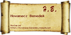Hovanecz Benedek névjegykártya
