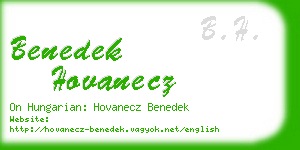 benedek hovanecz business card